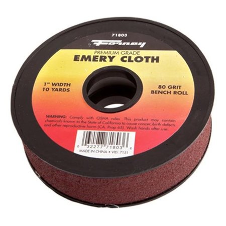 Forney Forney Industries 71803 80 Grit Emery Cloth; 1 in. x 10 Yard 191197